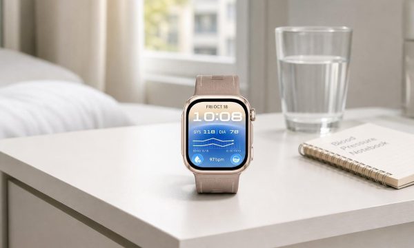 Смарт-часы Huawei Watch D3 на светлом столе в утренней квартире