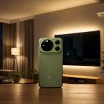 Смартфон Honor Magic 9 Pro Max на фоне гостиной с телевизором и кондиционером